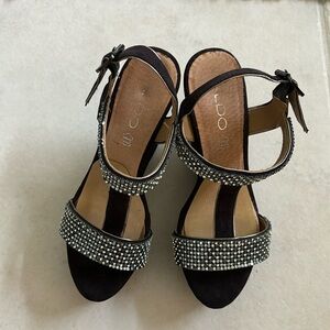 ALDO RHINESTONE PLATFORM SANDALS